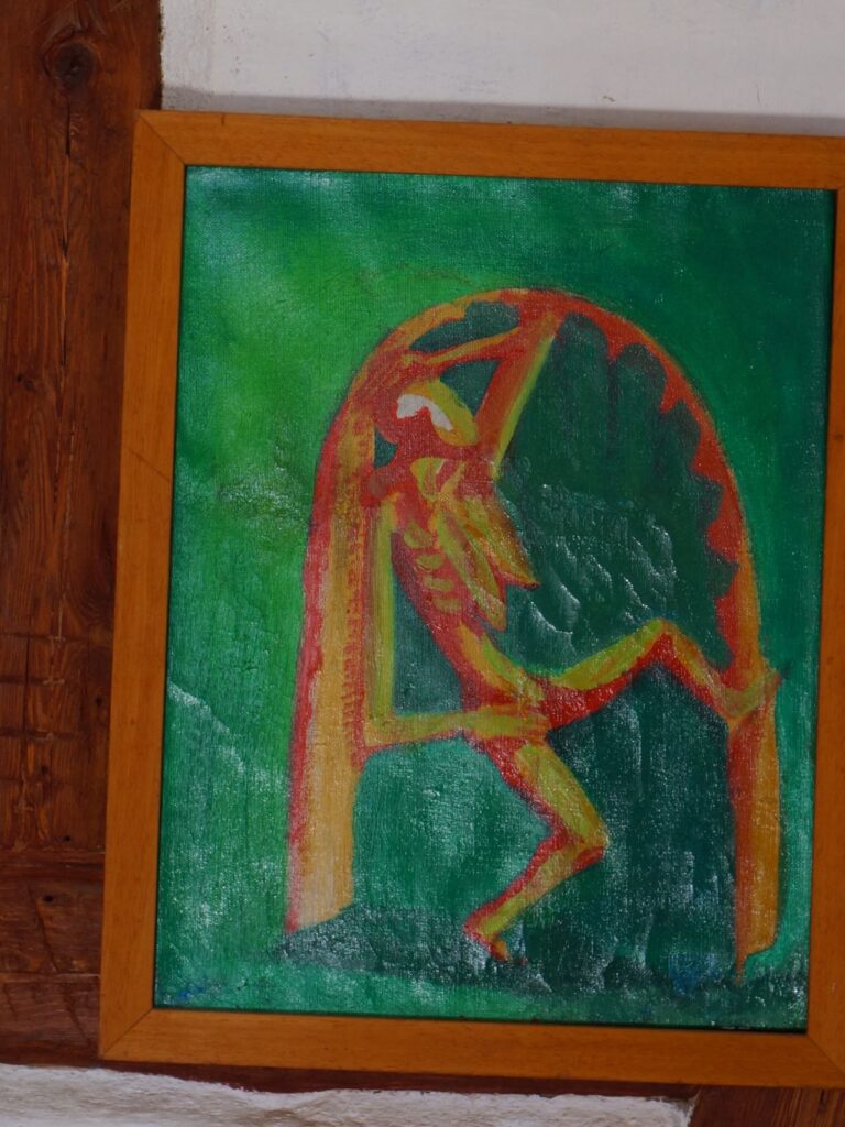 „Figur im Bogen“, Acryl, Leinwand, Erik v. Brandt